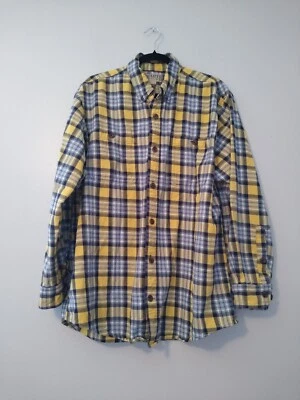 Duluth Trading Co Flannel Shirt Mens Large  Multicolored Striped Pockets  - Image 1 of 4