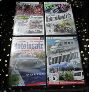 NUEVO Y EMBALAJE ORIGINAL: 4 JUEGOS PC SIMULATION * (MOTOCICLETA) GRAND PRIX * INSERTO PARA NOTAS * CAMPING - Imagen 1 de 2