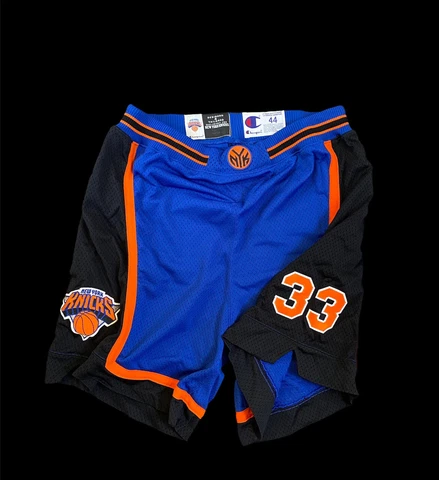 Patrick Ewing knicks game worn shorts 50th anniversary nba gold logo champion Cover