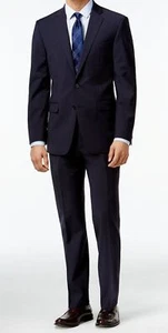 Calvin Klein Men's Blue X Slim Fit Wool-Blend 2-Piece Jacket/Pants Suit Size 40R - Picture 1 of 6