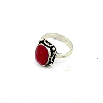 Anillo Piedras Preciosas Rubí Natural Hecho a Mano Joyería Antigua Moda Anillo Talla EE. UU. 8,75 Foto 1 de 4