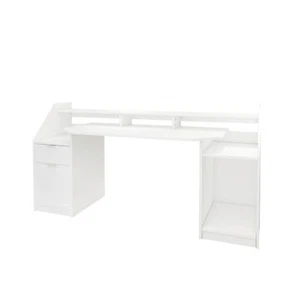 Schreibtisch Computertisch Einstellbar Laptoptisch Tisch PC Weiß 179,8x90,6x55cm - Bild 1 von 6