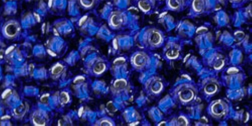 8/0, cuentas de semillas Toho, #28, cobalto forrado en plata, 10 gramos, TR-08-28 Foto 1 de 1