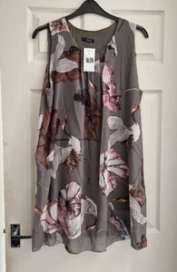 Beautiful QUIZ Khaki Sleeveless Dress size Large Summer Wedding Bird Print - Picture 1 of 5