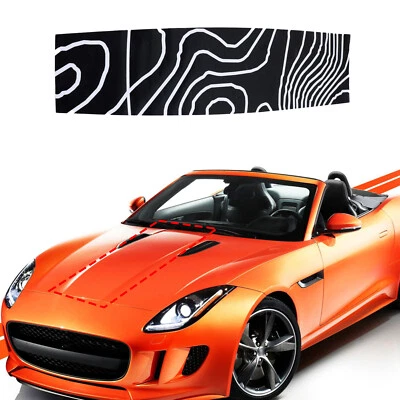 Vinilos calcomanías de paisaje contorno capó negro mate para Jaguar F-TYPE 2013-2022 Foto 1 de 4