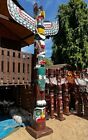 Słupek totemowy drewniany 4,00 metra indyjski totem wakatobi dekoracja mały duży róg