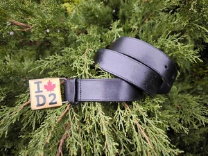DSQUARED2 Cinturón Cuero Negro Unisex Envejecido 85-95 cm, 33-37" - Imagen 1 de 13