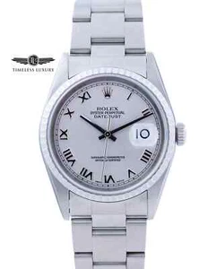 1999 Rolex Datejust 16220 Stainless Steel 36mm Rhodium Dial MINT Box & Papers - Picture 1 of 5