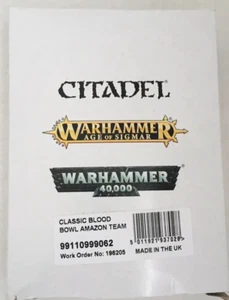 Games Workshop Blood Bowl Amazon Team 12 Metal Figures 1998 Bloodbowl GW New NIB - Picture 1 of 4