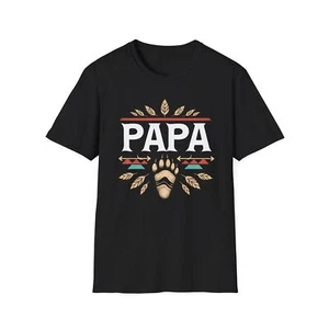 Rustic "PAPA" Bear Paw Graphic T-Shirt – Vintage Tribal Style, Dad, Father's Day - Picture 1 of 18