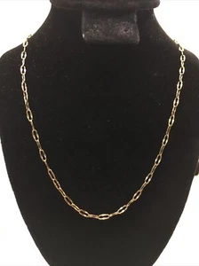 Solid 14K Yellow Gold 2.5mm wide Link Chain Necklace 21” long 4.2gr. - Picture 1 of 12