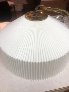 Vintage MCM Atomic Plastic Pleated Hanging Swag Lamp Light Fixture 16” - Picture 1 of 18