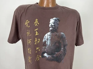 Terracotta Army Warrior T-Shirt L Qin Shi Huang Xian China Perfectly Faded Brown - Bild 1 von 14