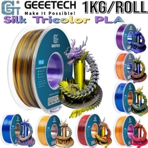 Filamento para impresora 3D Geeetech 1 kg 1,75 mm seda tricolor PLA multicolor disponible - Imagen 1 de 70