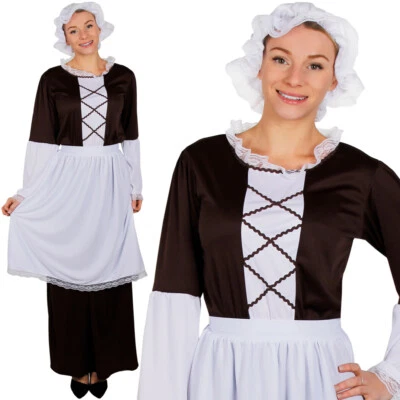 COSTUME DAMIGELLA TUDOR DONNA POVERO VITTORIANO CONTADINO LIBRO SETTIMANA VESTITO ELEGANTE COSTUME - Immagine 1 di 4