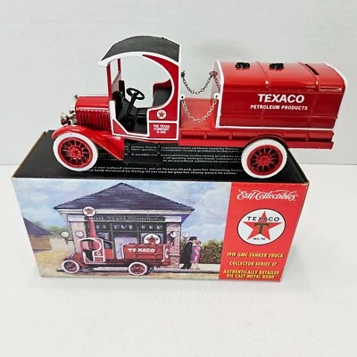 Ertl 1919 GMC Tanker Truck Texaco Die Cast Metal Bank #17 in Series 1:28 Scale - Image 1 of 4