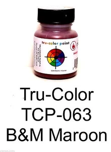 Tru-Color TCP-063 B&M Boston & Maine Maroon 1 oz Paint Bottle - Imagen 1 de 3