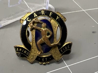 VINTAGE PRIVATE SCHOOL ENAMEL HAT BADGE CAREY GRAMMAR BAPTIST - Image 1 of 4