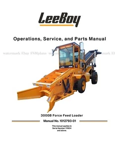 LeeBoy 3000B Force Feed Loader Operations Service Repair Manual - Picture 1 of 8