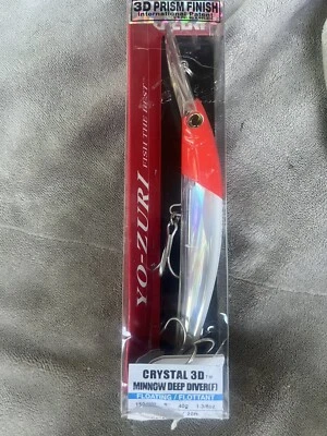 Yo-Zuri Crystal 3D Minnow Deep Diver 1 3/8 OZ rojo transparente flotante F1154-C5 Foto 1 de 4