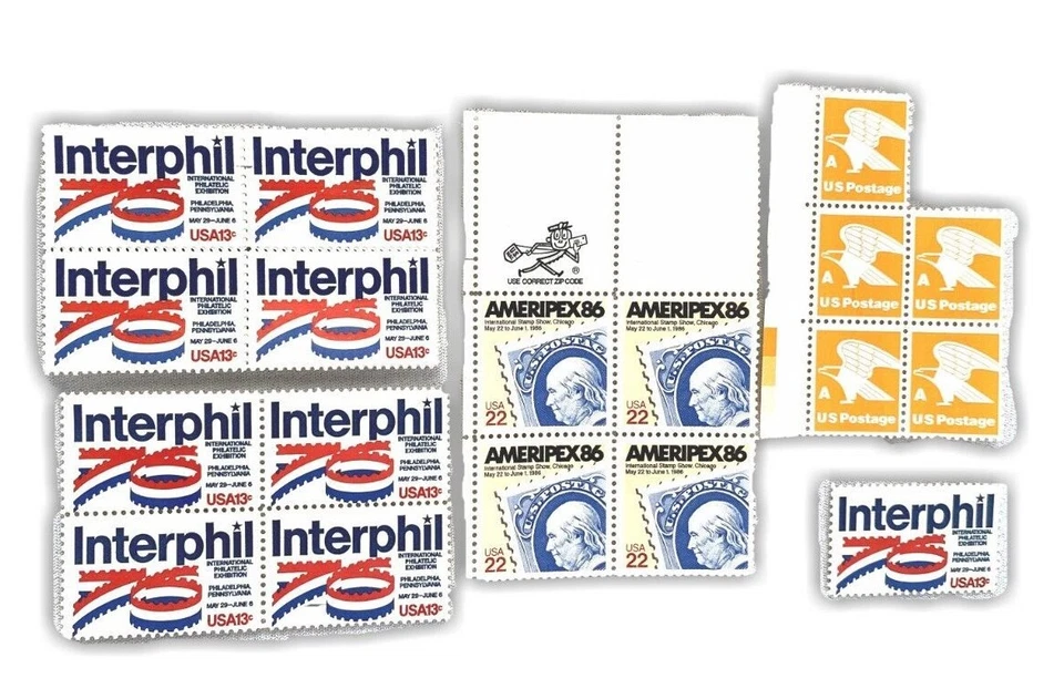 Interphil Ameripex and Eagle A Stamp Lot 18 Total Mint Unused - Image 1 of 2