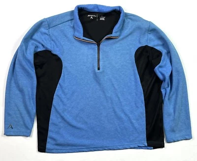 Куртка мужская Antigua XL светло-голубая флисовая 1/4 пуловер на молнии с длинным рукавом - Изображение 1 из 4