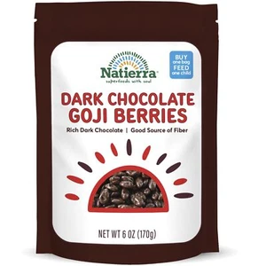 NATIERRA Dark Chocolate Covered Goji Berries | 6 Ounce Pack of 1 - Picture 1 of 6