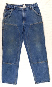 SOREL Mens Sz 36x34 Double Knee Carpenter Jeans Work Heavy Blue Denim - Picture 1 of 11