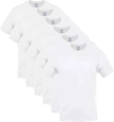 Gildan Men's Crew Neck T-Shirts, 5 Pack & 6 Pack, White Tees, 100% Cotton - Image 1 of 4