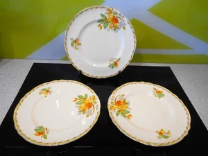 Set of 3 Grindley Cream Petal Juliet Dinner Plates C1940s England - Picture 1 of 4