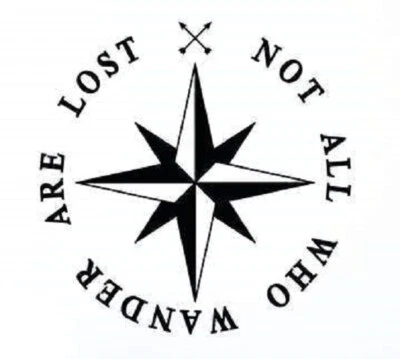 Calcomanía de vinilo COMPASS Wander Lost - Pegatina para parachoques ventana de pared Jeep coche camión Foto 1 de 2