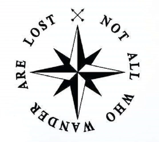 Calcomanía de vinilo COMPASS Wander Lost - Pegatina para parachoques ventana de pared Jeep coche camión Foto 1 de 2