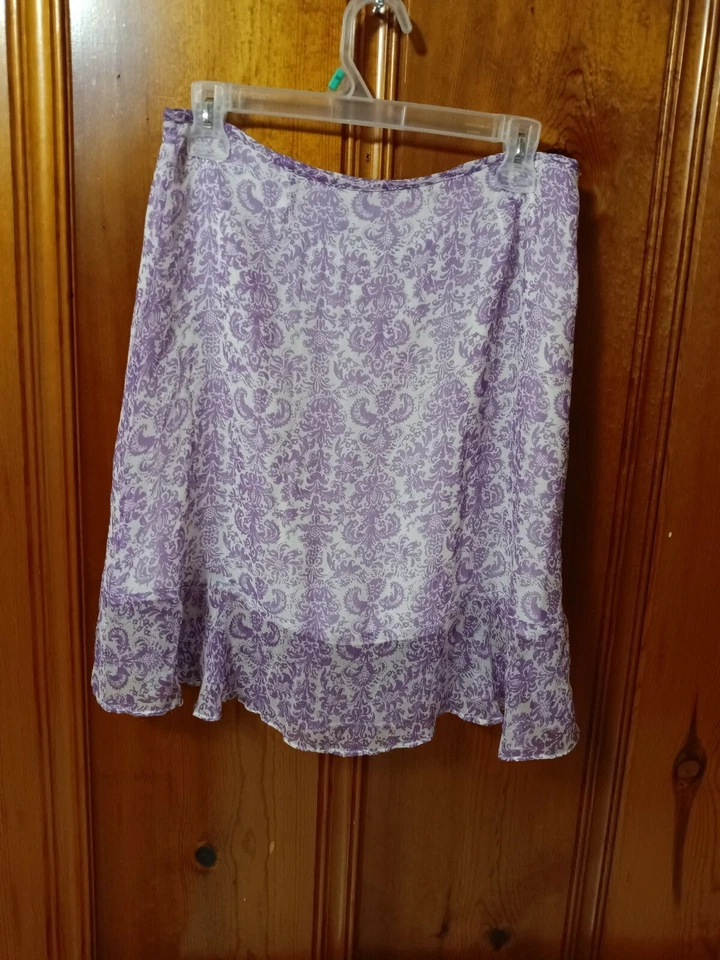 Jaclyn Smith Morado Estampado Floral Cierre Cremallera Lateral Mujer Falda Envolvente Talla 10 Foto 1 de 1