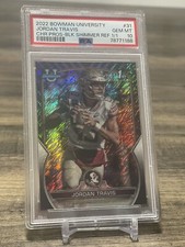 2022 Bowman Chrome University Jordan Travis 1st Black Shimmer 1/1 PSA 10 Gem