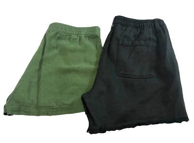 Lot of 2 J.Crew & Aerie Womens Linen Blend Shorts Sz S Mid Rise Green & Gray - Image 1 of 4