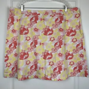 Gonna da donna George Plus elastica bianca giallo rosa floreale lunghezza ginocchio taglia 22 W - Foto 1 di 4
