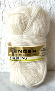 Unger Darling Acrylic/Wool/Mohair Yarn - 1 Skein Ivory #80 Made in France - Picture 1 of 4