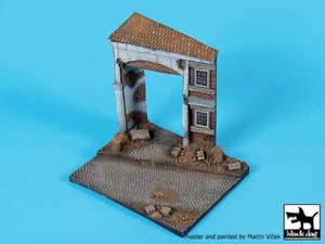 Black Dog 1/72 Cobblestone Street with House Passageway Ruin Section Base D72064 - Picture 1 of 1