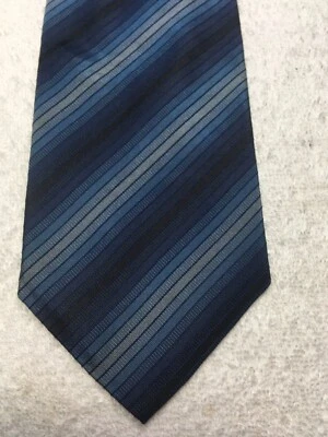 CORBATA EXPRESS HOMBRE RAYAS NEGRAS AZULES Y GRISES 3,75 X 60 Foto 1 de 4