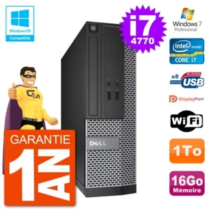 PC DELL 3020 SFF Intel i7-4770 RAM 16Go Scheibe 1To Dvd-Brenner Wifi W7 - Bild 1 von 3