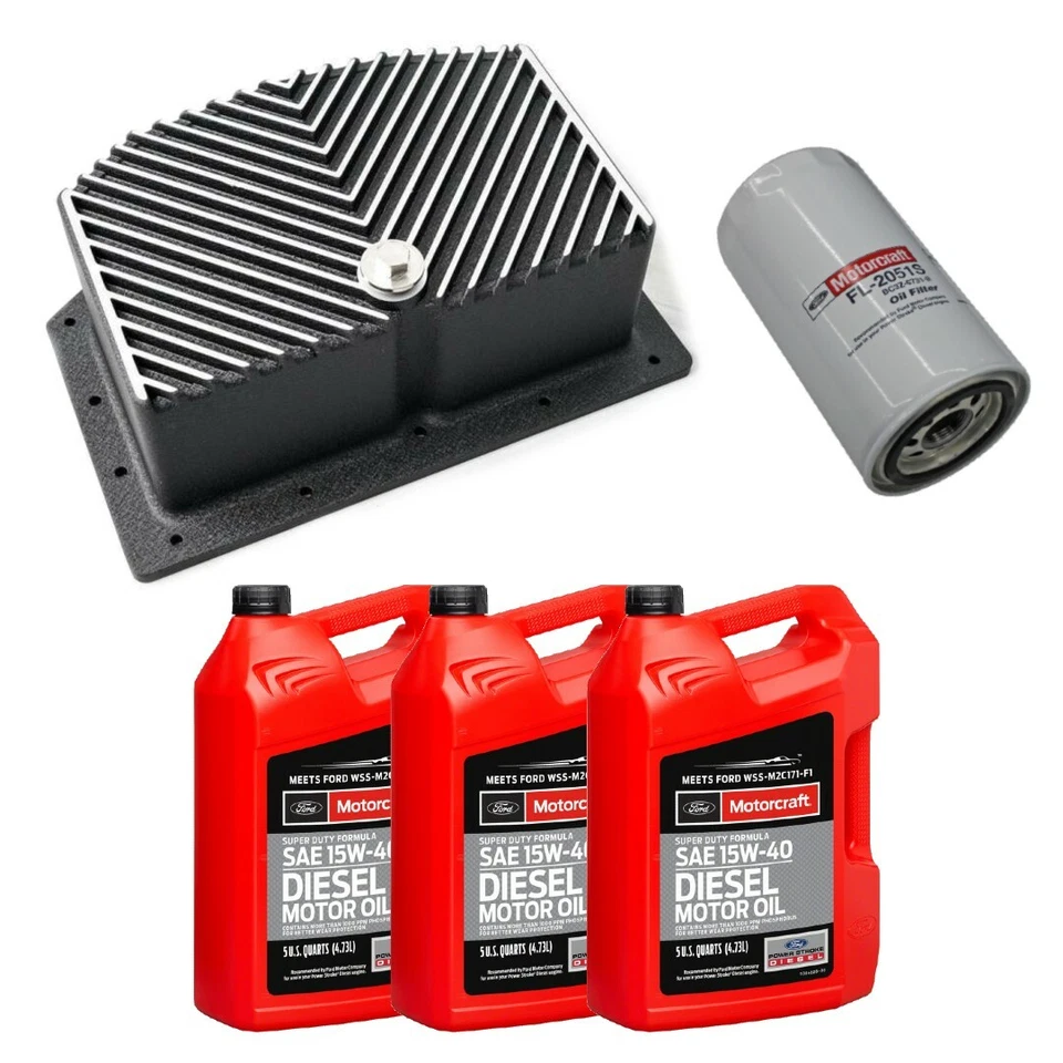 Rudy's Deep Oil Pan W/ Motorcraft 15W-40 Oil/Filter For 11-25 6.7L Powerstroke  Foto 1 de 4