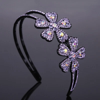 Nueva diadema antideslizante para mujer con diamantes de imitación brillantes diadema flor cristal diadema Foto 1 de 4