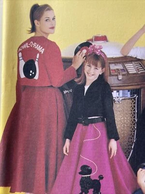 UNCUT McCall’s 6234 Misses Sz 8 10 50's Poodle Skirt Top Jacket Scarf & Applique - Image 1 of 4