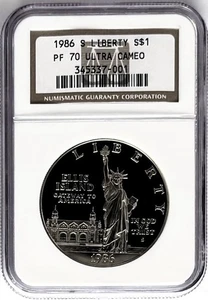 1986 S Statue Of Liberty Centennial Proof Silver Commemorative Dollar NGC PF70 - Picture 1 of 2