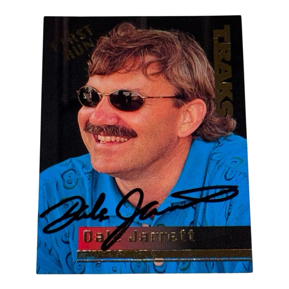 Dale Jarrett 1995 TRAKS FIRST RUN #18 VINTAGE NASCAR HALL OF  FAMER signed card - Image 1 of 1