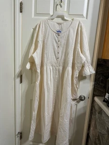 modern prairie april cornell cream nightgown 3x new so lovely - Picture 1 of 5