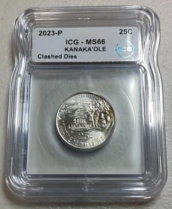 2023 ICG MS66 Major Clashed Die Edith Kanaka'Ole Quarter UNC Error Obverse Exact - Picture 1 of 8