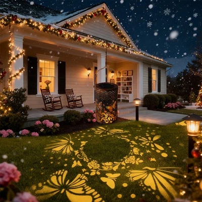 LED Butterfly Solar Hanging Lights Lantern Outdoor Garden  Lamp Decor Christmas - Image 1 of 4