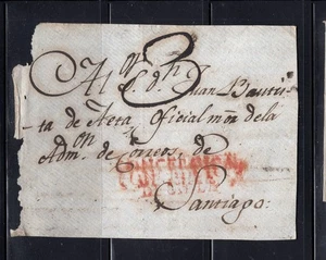 CHILE Doble Matasellos Prefilatélicos CONCEPCIÓN DE CHILE en la parte delantera - Imagen 1 de 1