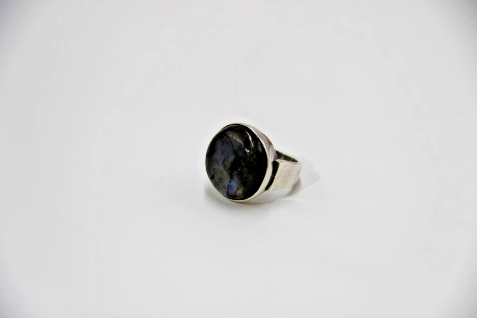 MAGNIFIQUE IMPOSANTE BAGUE LABRADORITE ET ARGENT 925!!! - Photo 1/4